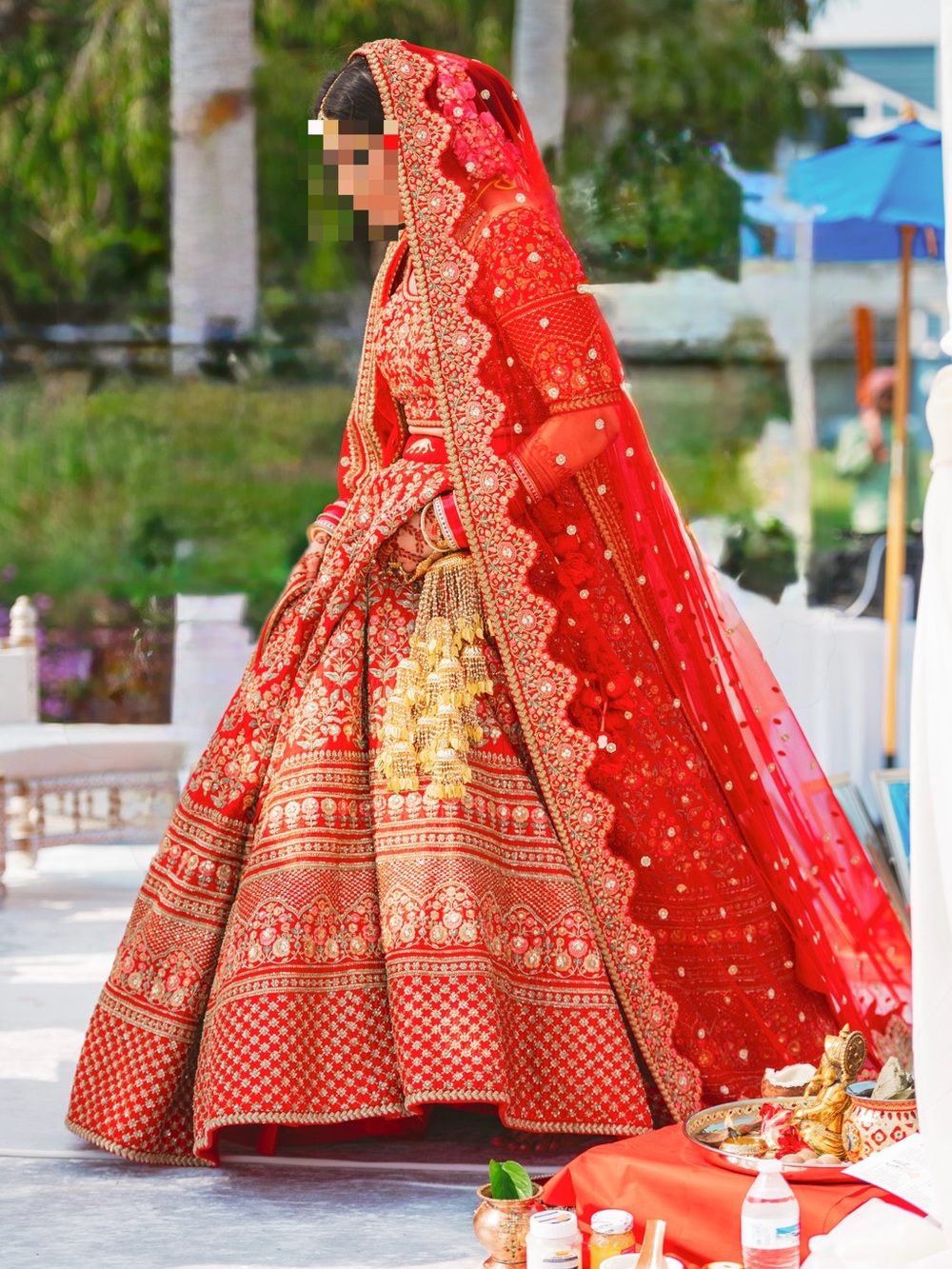 Sabyasachi Nayantara Red Bridal Lehenga Set – 2 Dupattas